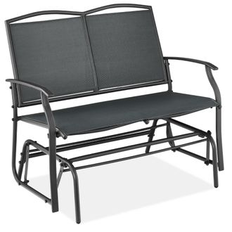 Best Choice Products 2-Person Outdoor Swing Glider, Steel Patio Loveseat, Bench Rocker w/ Armrests