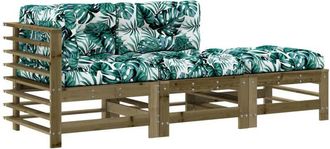vidaXL Juego De Sof&aacute;s Jard&iacute;n 3 Pzas Y Cojines Madera Pino Impregnada Vidaxl