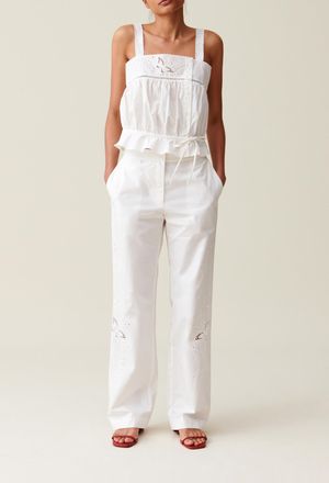 Claudie Pierlot Pantalon droit brod&eacute;