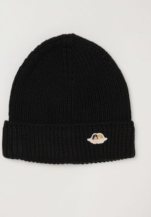 Fiorucci Beanie in misto lana merino con risvolto e logo applicato
