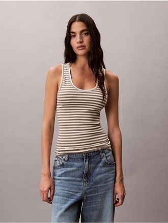 Calvin Klein Jeans Calvin Klein Womens Cotton Contour Rib Tank - Multi - XS