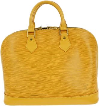 Louis Vuitton Alma Handbag Epi Leather Yellow Leather Handbag (Pre-Owned)
