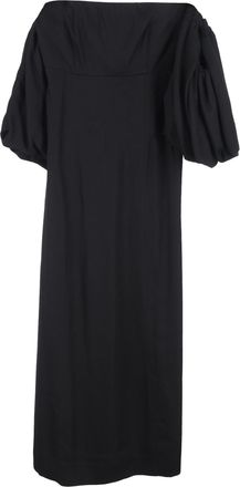 Mother Of Pearl Parelmoer off-shoulder midi-jurk in zwart polyester