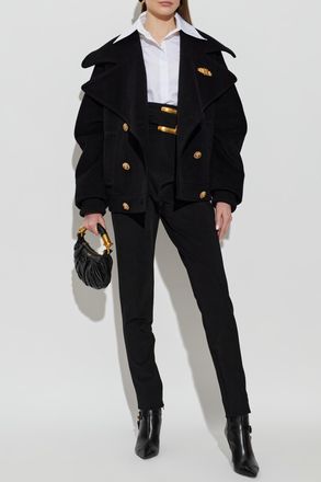 Balmain Trousers With A Decorative Belt, Womens, Black