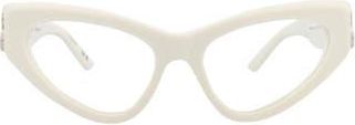 Balenciaga 54mm Cat Eye Optical Glasses in White White Transparent at Nordstrom Rack