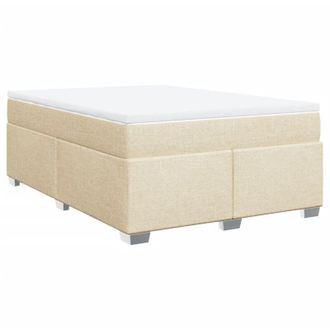 vidaXL Cama Box Spring Con Colch&oacute;n Tela Color Crema 160x200 Cm Vidaxl