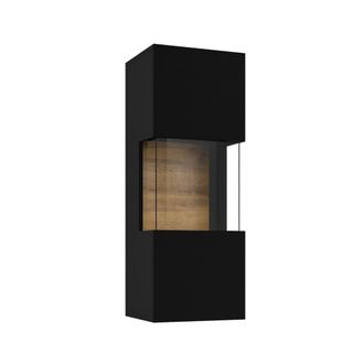Petits Meubles Vitrina de pared 1 puerta paneles hdf negro y madera