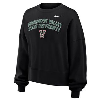Nike Womens College (Mississippi Valley State University) Phoenix Fleece Crewneck Sweatshirt in Black | W33302MVSU26-BLK
