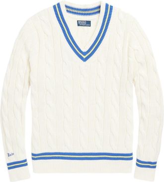 Polo Ralph Lauren cable-knit cotton-blend jumper - men - Elastane/Cotton/Nylon - M - White