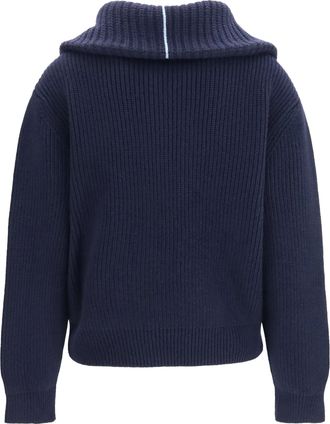Malo Womens Cashmere High-Neck Zip Sweater Blu. Kashmir-Capra Hircus Polo Shirts Kashmir/capra T-shirts And Polos