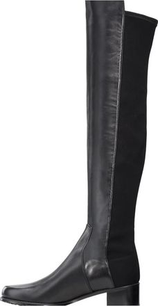Stuart Weitzman Reserve Knielaarzen met panelen - Dames - Over de knie laarzen - Zwart - 39 1/2 EU - Leer - Schoenen