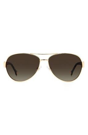 Carolina Herrera Her 0135/S 59mm Gradient Aviator Sunglasses in Rose Gold at Nordstrom Rack