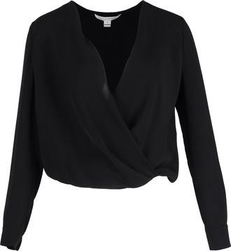 Diane Von Fürstenberg Diane Von Furstenberg Surpliced Top in Black Polyester