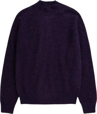 Norse Projects Nordrevik Baby Alpaca Sweater - Heren - Coltruien - Paars - L - Wol - Truien & Vesten