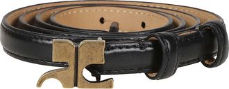 Courr&egrave;ges Black AC Slim Cow Leather Belt