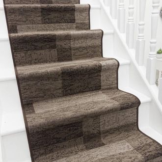 Runrug Stair Runner Carpet - Durable, Non-Slip, 5.4mm - Icona in Dark Brown | Size: 120 cm x 630 cm