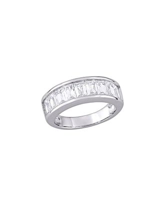 Rina Limor Silver 2.70 ct. tw. Lab-Grown Created White Sapphire Semi-Eternity Anniversary Ring