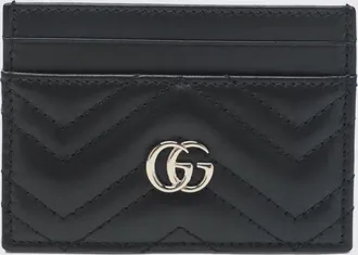 Gucci Portacarte in pelle chevron GG Gucci