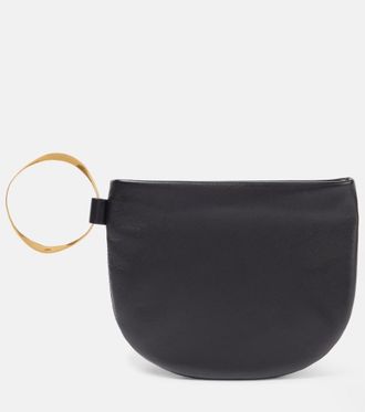 The Row Geo leather clutch