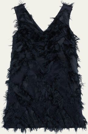 Brunello Cucinelli Jacquard Fringe Shift Dress