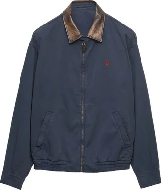 Prada Cotton Jacket With Leather Details
