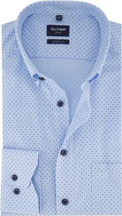 Olymp Olymp, Heren, Overhemden, Blauw, Maat: 3XL Katoen