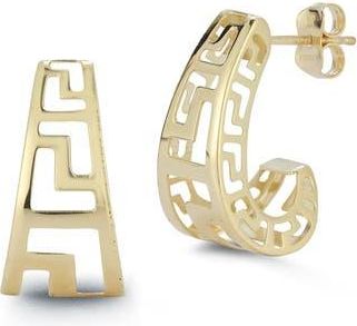 Ember Fine Jewelry 14K Gold Grecian J Hoop Earrings at Nordstrom Rack