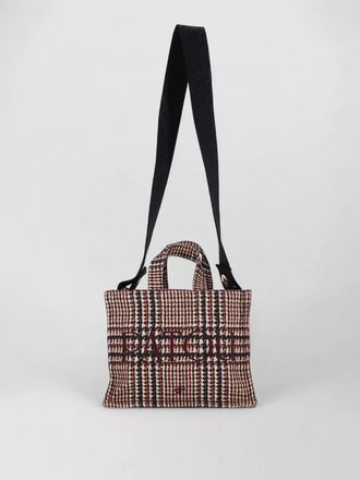 Patou small tote bag checkered long strap handles