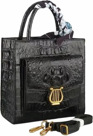 Generic tote handbag for women Genuine Alligator Skin Women Small Totes Bag Cross Shoulder Bag Authentic Real Crocodile Leather Lady Mini Purse Handbag