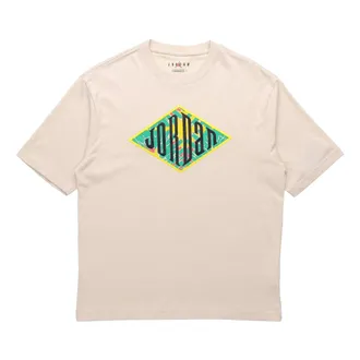 Nike Jordan Air Jordan Sport DNA Stitching Applique Logo Short-sleeve Tee Men Oatmeal CN3114-140