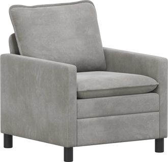 vidaXL Sof&aacute; Gris Claro 76 X 81 X 87,5 Cm Terciopelo Vidaxl