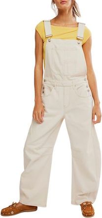 Free People Good Luck Denim Overalls in Milk at Nordstrom, Size X-Small