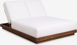 Sklum Tumbona Doble Reclinable En Madera De Acacia Lecia Sklum