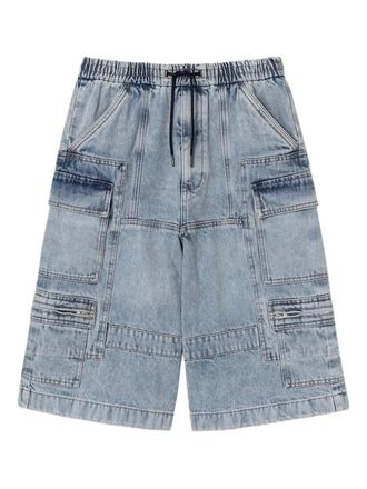 Juun.J drawstring denim cargo shorts - men - Fabric - 48 - Blue