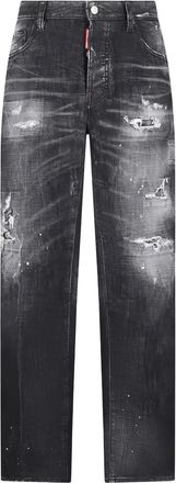 Dsquared2 Jeans dritti effetto vissuto - Nero