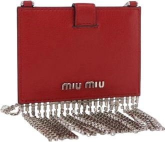 Miu Miu Pre-owned Card Case - Dames - Vintage Schoudertas - Rood - ONE Size - Leer - Vintage
