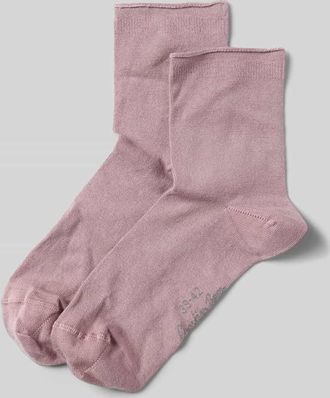 Christian Berg Socken mit Label-Print in Altrosa, Größe 35-38