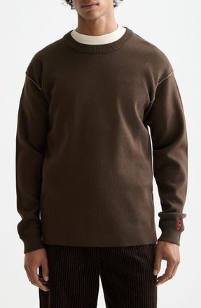 Scotch & Soda Double Face Wool & Cotton Sweater in Demitasse at Nordstrom, Size X-Large