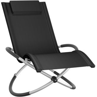 TecTake Tumbona ergon&oacute;mica, plegable, 150 kg, negro