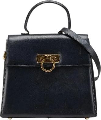 Ferragamo Pre-owned Handbags, female, Black, Size: ONE SIZE Pre-owned Leather Handbag