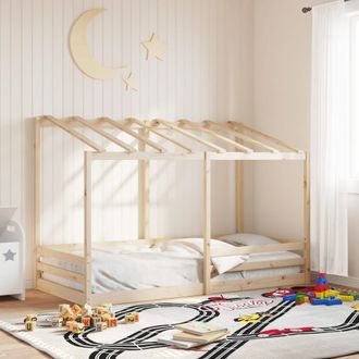 vidaXL Cama Infantil Con Techo Madera Maciza Pino Blanca 80x200 Cm Vidaxl