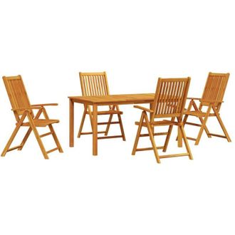 vidaXL Conjunto De Comedor De Jard&iacute;n 5 Pcs Marr&oacute;n Vidaxl