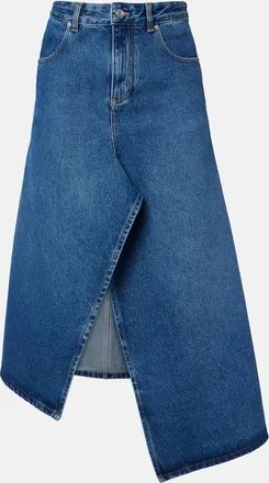 Victoria Beckham Asymmetric denim midi skirt