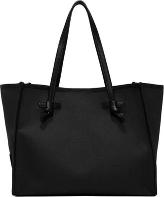Gianni Chiarini Canvas handtas met leren handvatten - Dames - Shoppers - Zwart - ONE Size - Tassen