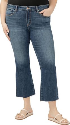 Silver Jeans Co Suki Curvy Raw Hem Kick Flare Jeans in Indigo at Nordstrom, Size 18W