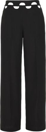 Dion Lee Stretch Nylon Broek met wijde pijpen en uitgesneden tailleband - Dames - Wijde Broeken - Zwart - S - Nylon - Broeken