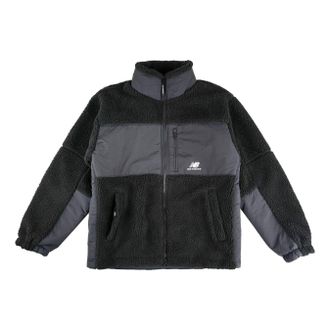New Balance Lifestyle Cotton Warm Jacket Asia Sizing Black Grey MDA35013-BK
