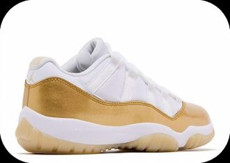 Nike Womens Air Jordan 11 Retro Low Shoes In White/metallic Gold-Team Gold