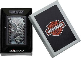 Zippo Zippo accendino antivento, con aquila, Uomo, Black Matte