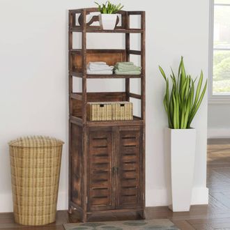 vidaXL Vidaxl - Mueble Expositor Madera De Paulownia Marr&oacute;n Oscuro 46x24x140 Cm